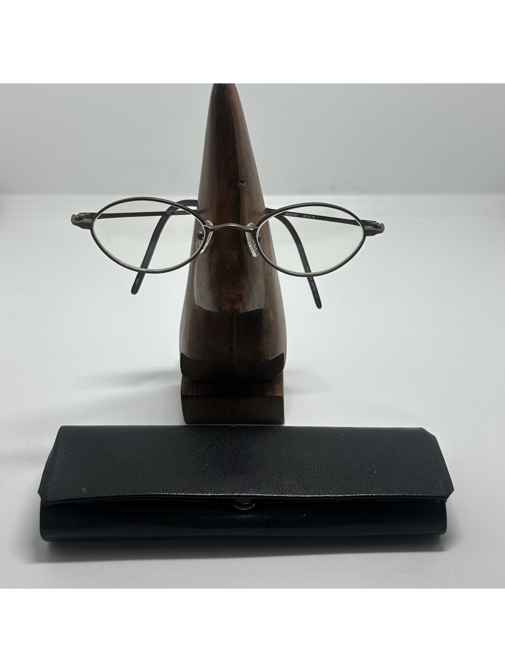 Modo Titanium Oval Prescription Glasses Frames with Black Temple Tips